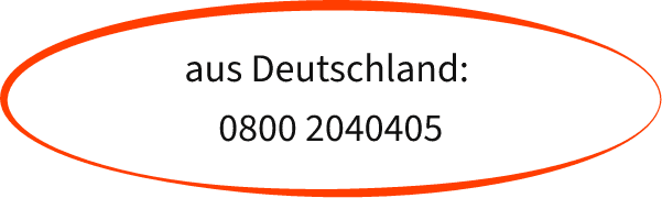 Notfall-Hotline Rufnummer aus Deutschland: 0800 2040405